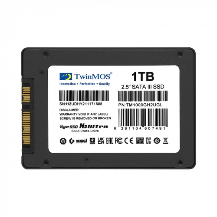 TwinMOS TM1000GH2UGL, 1TB, 2.5" SATA3, SSD, 580-550Mb/s, 3DNAND, Grey