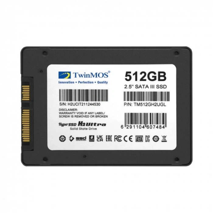 TwinMOS TM512GH2UGL, 512GB, 2.5" SATA3, SSD, 580-550Mb/s, 3DNAND, Grey
