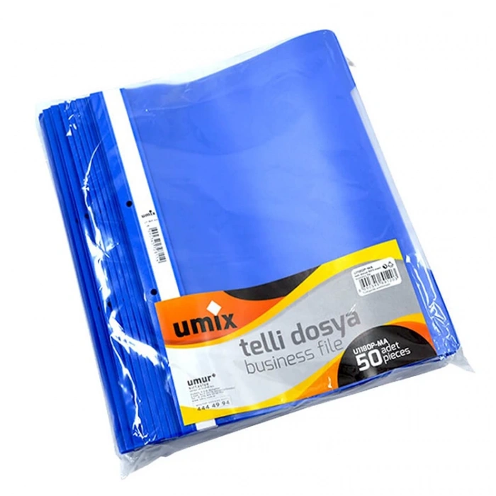 Umix 50li Paket Beyaz Telli Dosya
