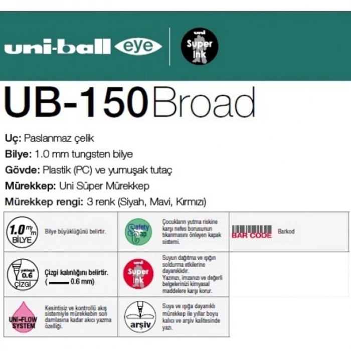 Uni-ball Eye Broad 1.0 Roller Kalem 36lı Set