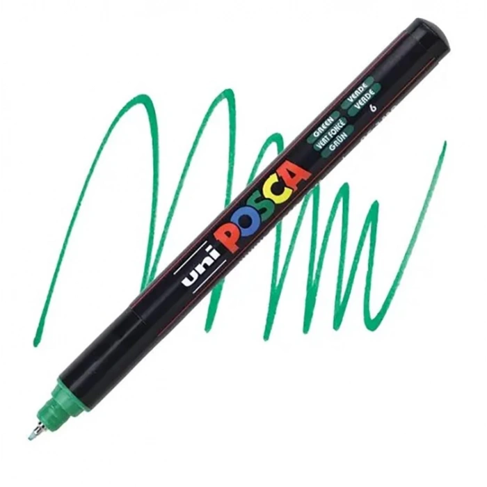 Uni-Ball Markör Boyama Posca Su Bazlı Poster 0.7 MM Yeşil PC-1M