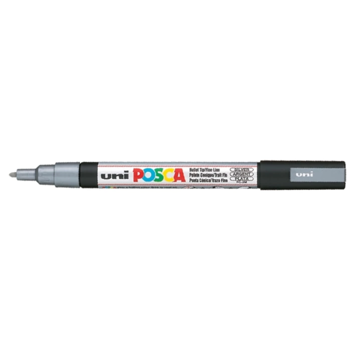 Uni-Ball Markör Boyama Posca Su Bazlı Poster 0.9-1.3 MM Gümüş PC-3M