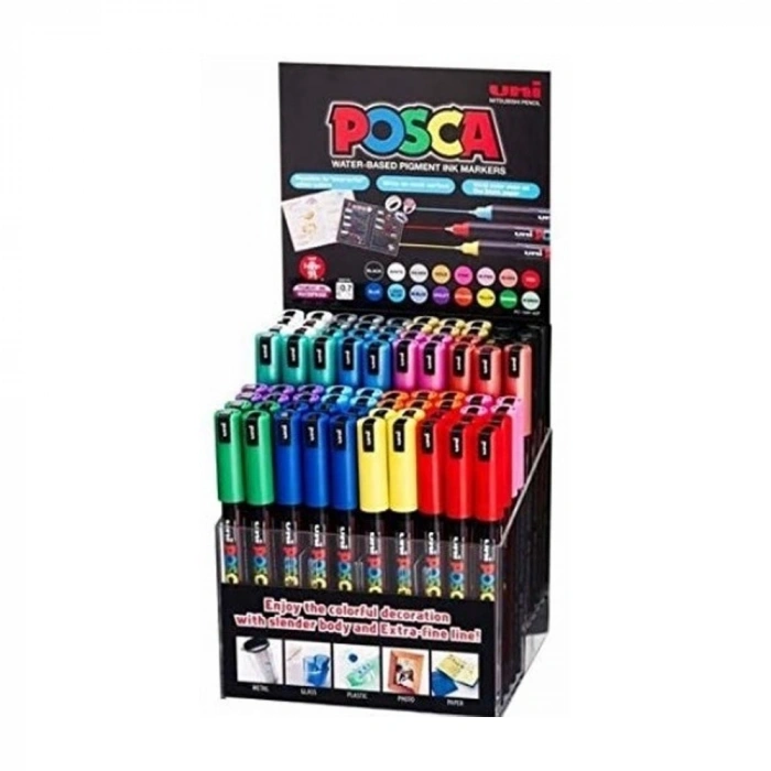 Uni-ball Markör Posca 0.7 Su Bazli Poster 80 Li Set