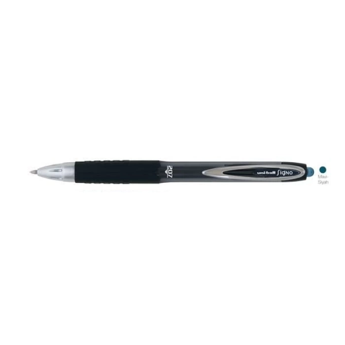 Uni-Ball Roller Kalem Signo 207 Jel Bilye Uç basmalı 0.7 MM Mavi-Siyah UMN-207