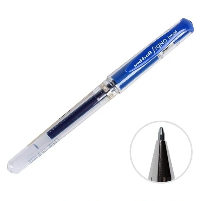 Uni-ball Roller Kalem Signo Broad Jel Bilye Uç İmza Kalemi 1.0 Mm Mavi Um-153