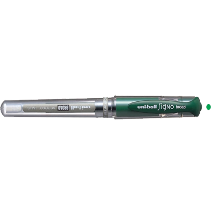 Uni-Ball Roller Kalem Signo Broad Jel Bilye Uç İmza Kalemi 1.0 MM Yeşil UM-153