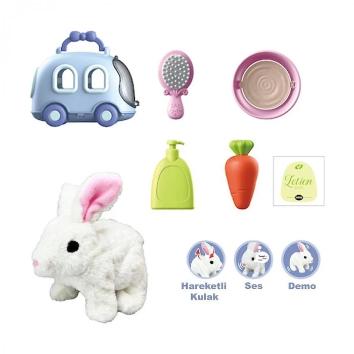 Vardem Oyuncak Taşıma Çantalı Sesli Hareketli Tavşan Set VRD-JND-6800
