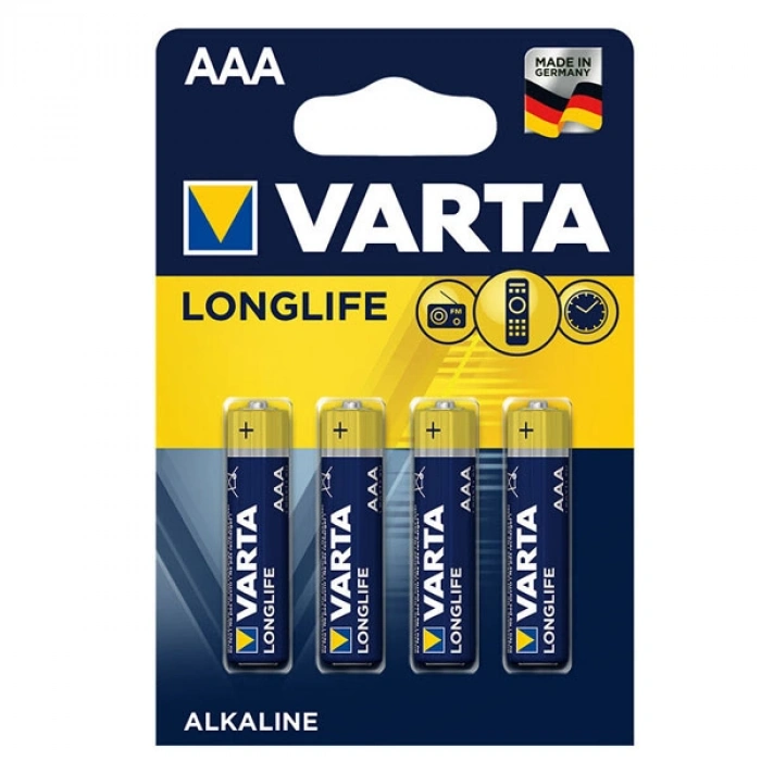 Varta Alkalin İnce Kalem Pil (aaa) Long Life Extra 4 Lü