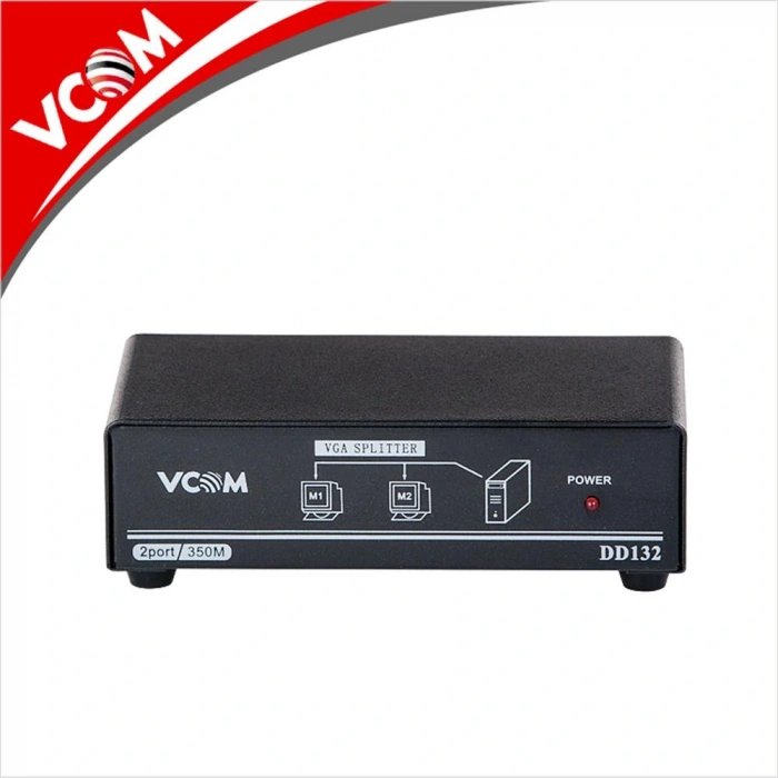 Vcom Dd132 1-2 Port 350mhz Metal Vga Splitter