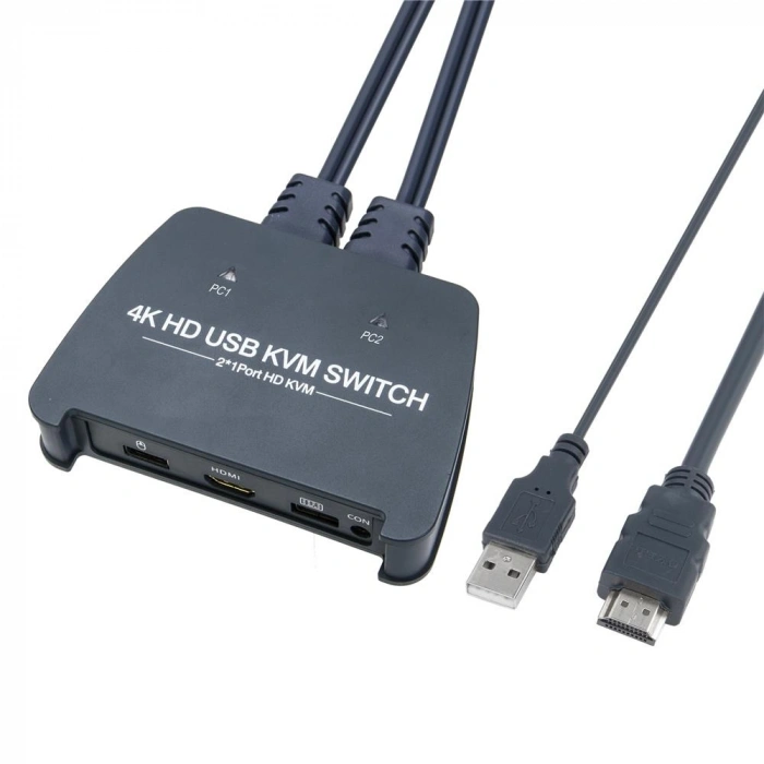 Vcom Dd221-4k 2 Port Hdmi 1.4v 4k@30hz Plastik Kasa Kvm Switch