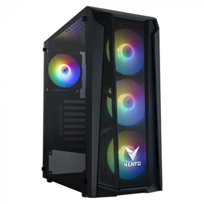 Vento Vg15fe Atx Tower, 650w 80+ Siyah, Temperli Cam, Rgb, Atx Gamıng Kasa