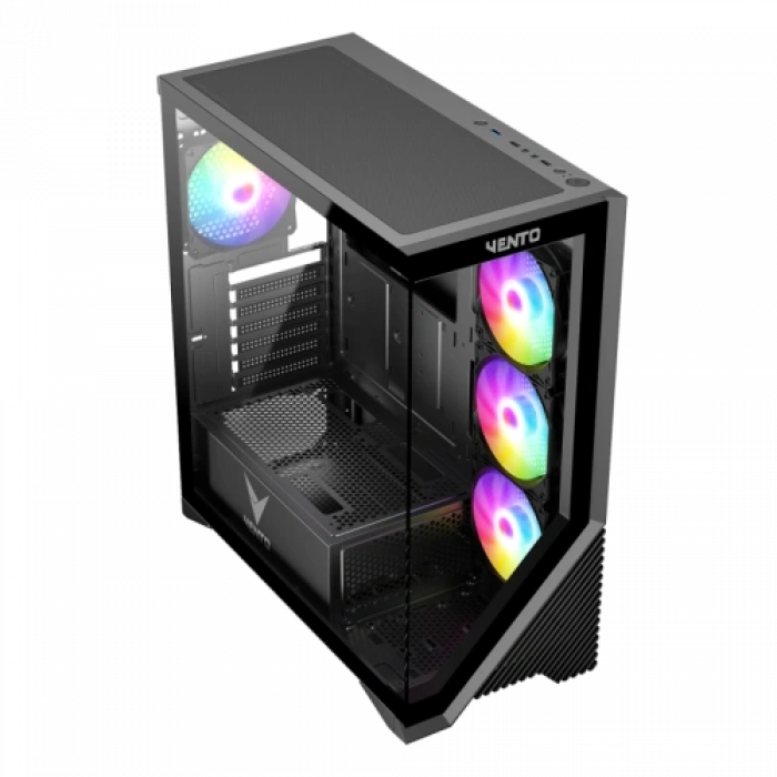 Vento Vg4202fl Mid Tower, 750w 80+ Siyah, Temperli Cam, Rgb, Atx Gamıng Kasa
