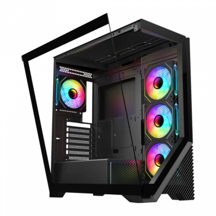 Vento Vg4202fl Mid Tower, 750w 80+ Siyah, Temperli Cam, Rgb, Atx Gamıng Kasa