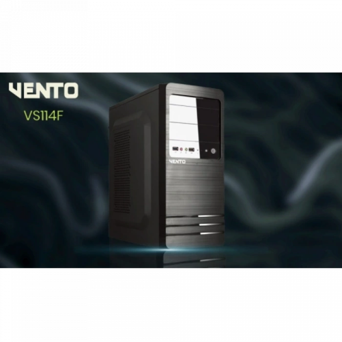 VENTO VS114F Mid Tower, Peak 350W Siyah, ATX Kurumsal KASA