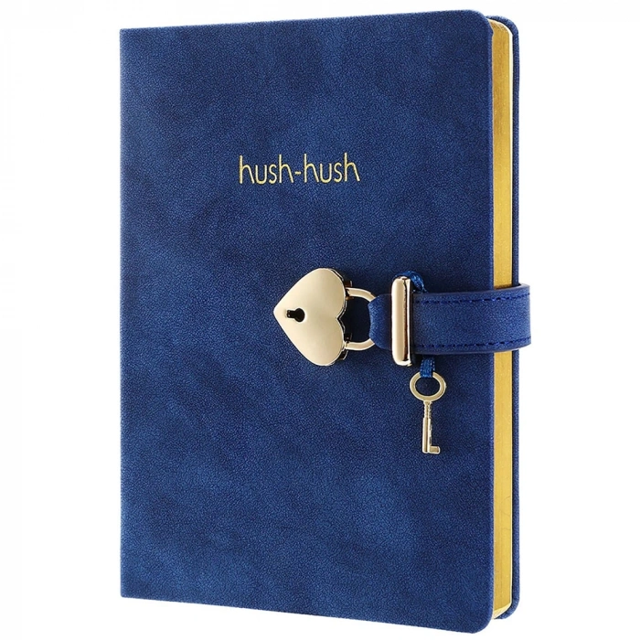 Vj Defter Hush Hush Kilitli 13x18 80 Gr 160 Yp Çizgili Mavi 1331