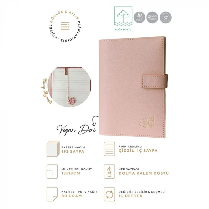 Vj Kutulu Defter 13x18 Cm Ivory 96 Yp Kitap Ayraçlı 124-1059