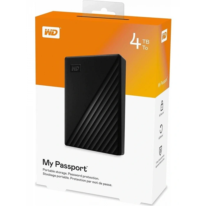 Wd 4tb My Passport Wdbpkj0040bbk-wesn 2.5 Usb 3.2 Siyah Harici Harddisk