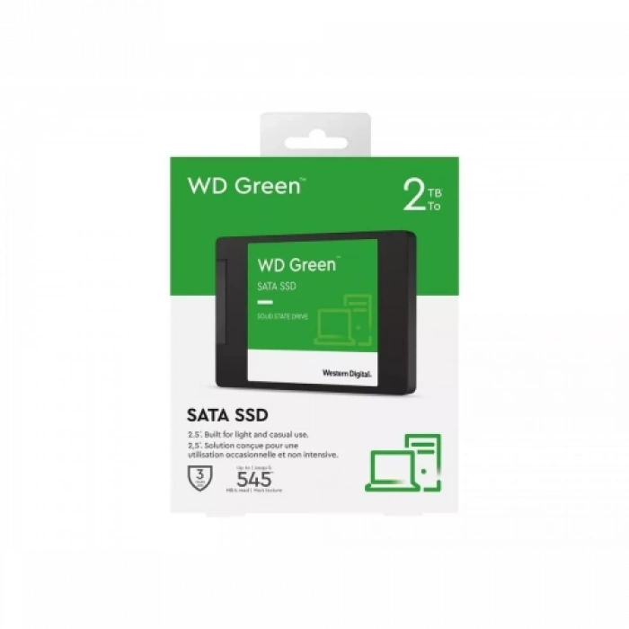 WD Green, WDS200T2G0A, 2TB, 545/465, 3D NAND, 2,5" SATA, SSD