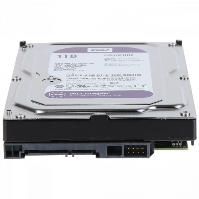 WD PURPLE, WD10PURZ, 3.5" 1TB, 64Mb, 5400 Rpm, 7/24 Güvenlik, HDD  (Türkiye Distribütörü Garantili)