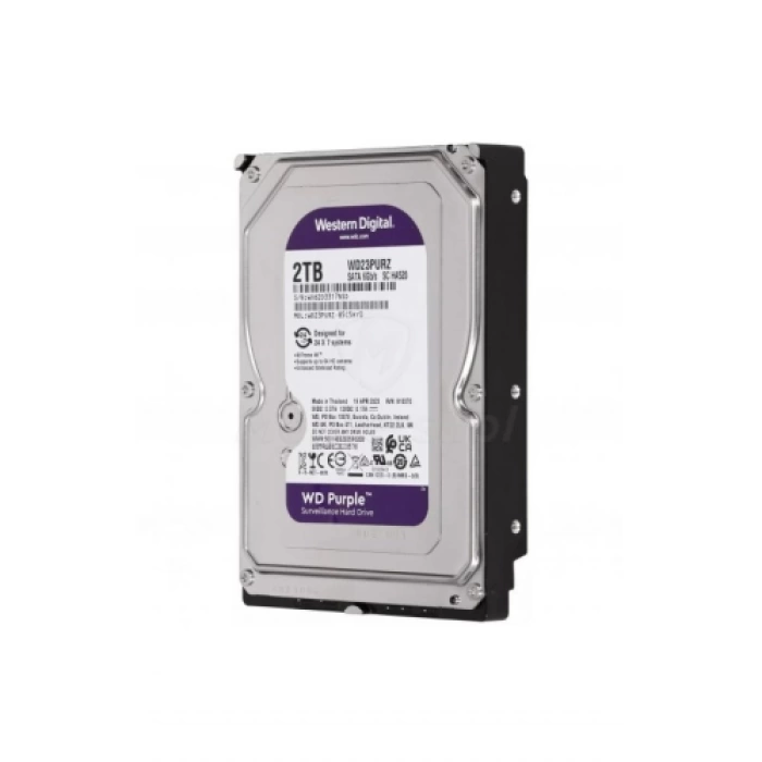 WD PURPLE, WD23PURZ,  3.5", 2TB, 256Mb, 5400 Rpm, 7/24 Güvenlik, HDD (Türkiye Distribütörü Garantili)