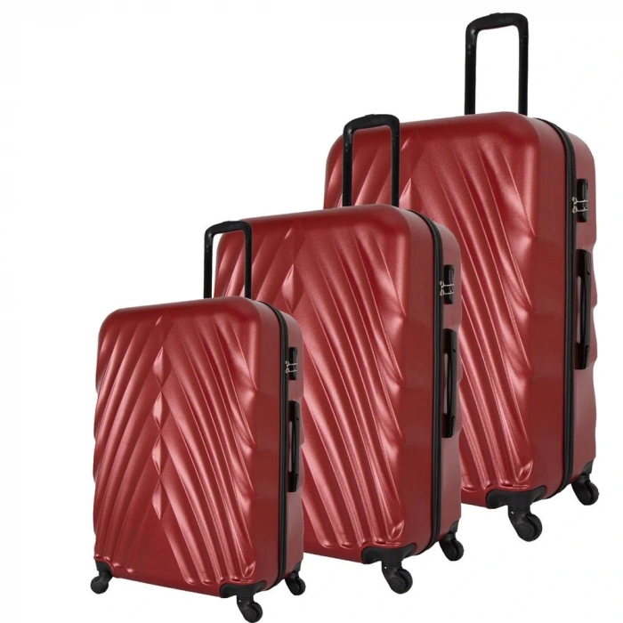 Wexta Wx-400 3lü Set  Kırmızı Valiz