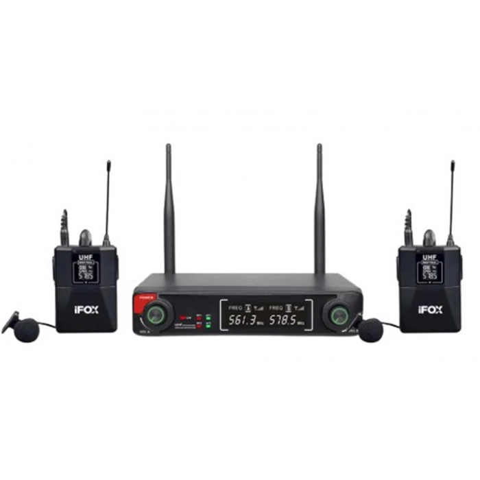 Wöller Fx-700yy Uhf Çift Kanallı Led Ekran 2li Kablosuz Yaka Mikrofonu
