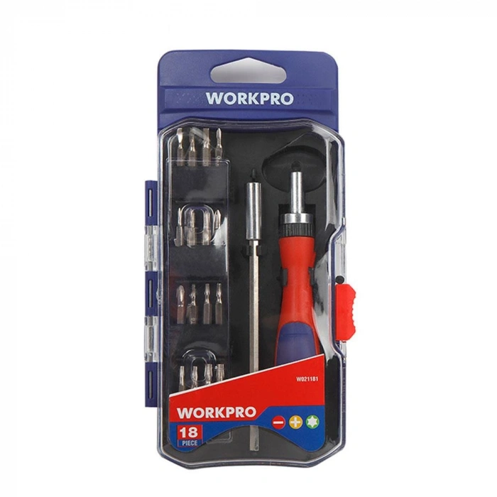 Workpro Wp200516 18 Parça Profesyonel Cr-v Cırcırlı Hassas/elektronikçi Bits Tornavida Seti