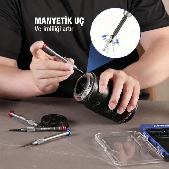 Workpro Wp200549 6 Parça Profesyonel S2 Manyetik Saatçi Tornavida Seti