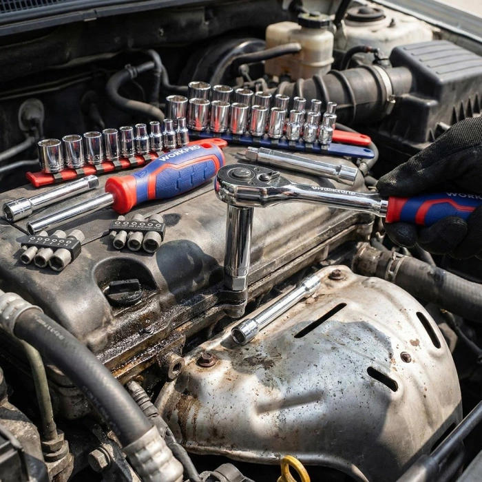 Workpro Wp209006 84 Parça 3/8’’ 1/4’’ Cr-v Metrik/inç Profesyonel Lokma Ve Bits Uç Takımı