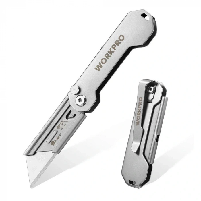Workpro Wp211016 Paslanmaz Çelik Gövde Katlanır Rötuş Maket Bıçağı