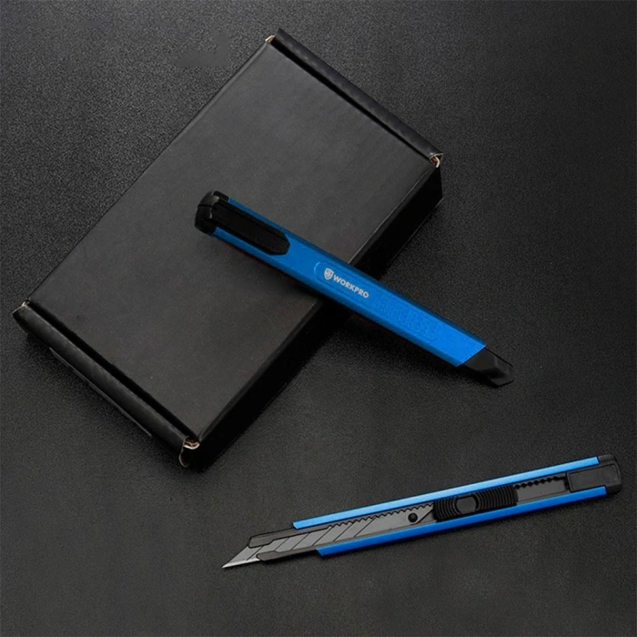 Workpro Wp212012 9mm Alüminyum Kasa Cep Askılı Maket Bıçağı (mavi)