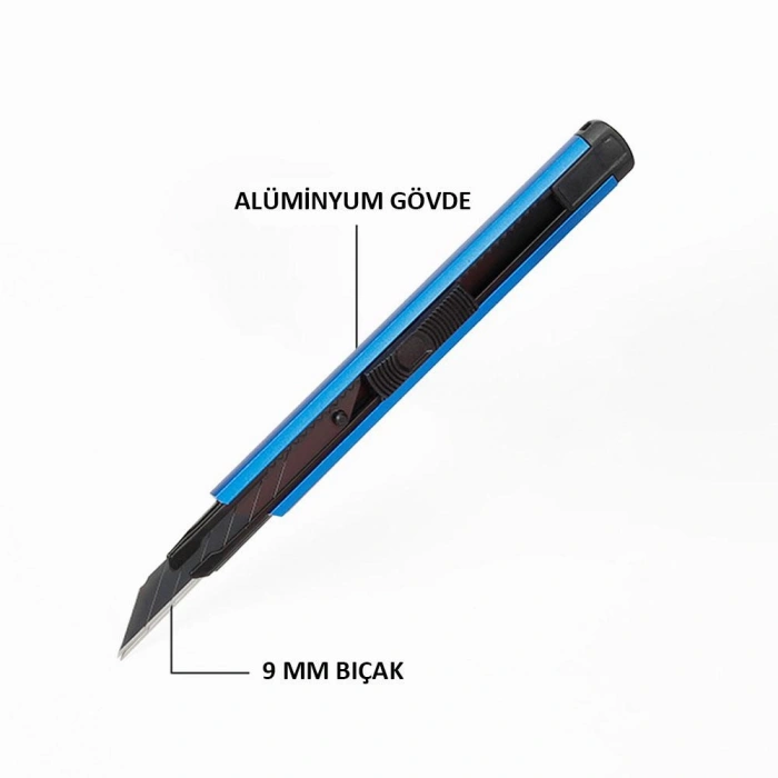 Workpro Wp212012 9mm Alüminyum Kasa Cep Askılı Maket Bıçağı (mavi)