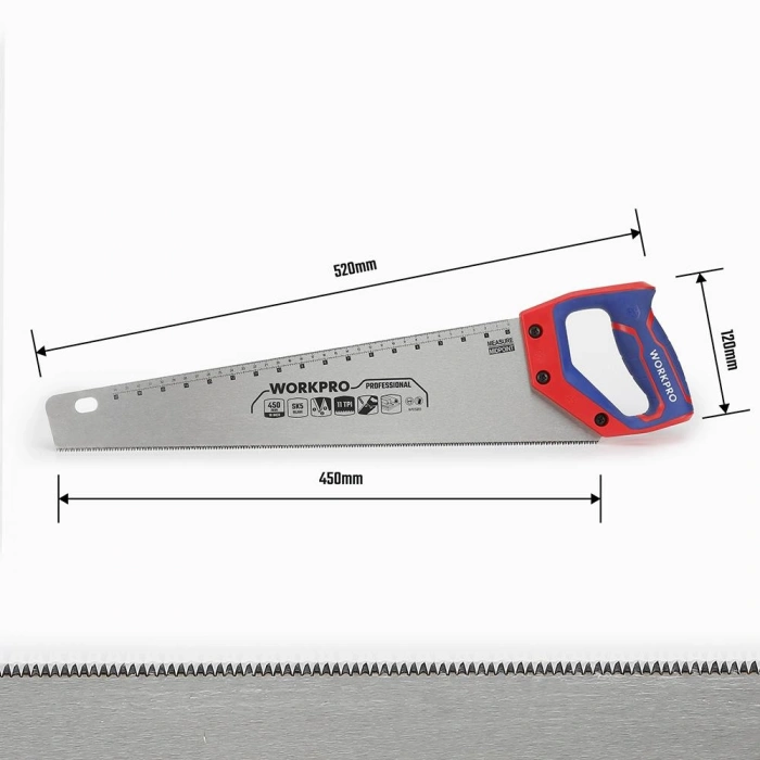 Workpro Wp215010 450mm Sk5 11 Tpı Ağır Hizmet Tipi El Testeresi