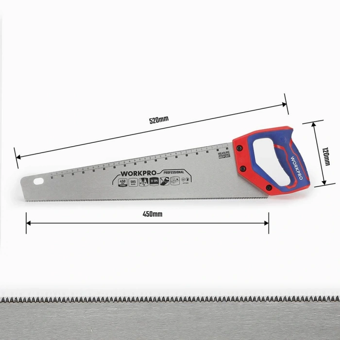 Workpro Wp215010 450mm Sk5 11 Tpı Ağır Hizmet Tipi El Testeresi