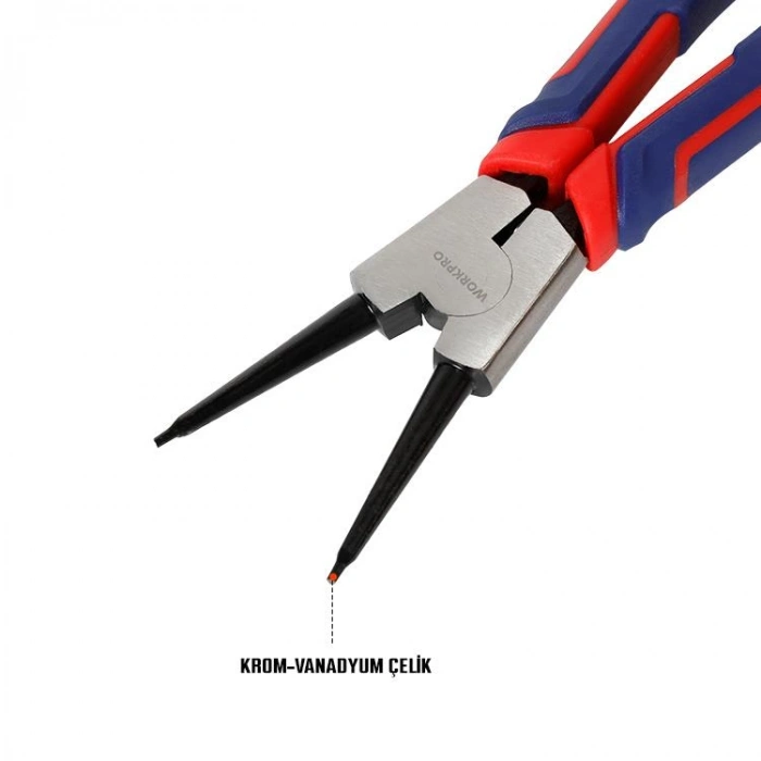Workpro Wp231150 180mm Cr-v Düz Yaylı Profesyonel Dış Segman Pensesi