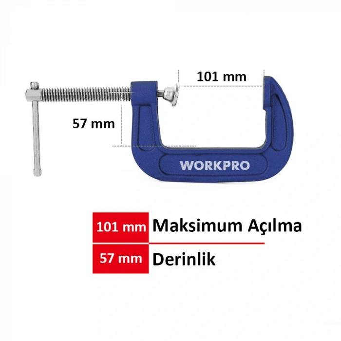 Workpro Wp232019 100mm G Tipi İşkence
