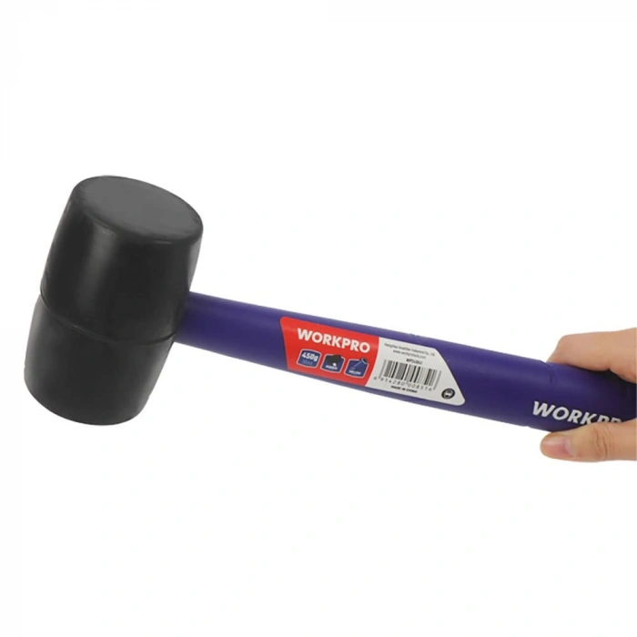 Workpro Wp241041 57mm 450gr Pvc Pp Saplı Siyah Kauçuk Tokmak