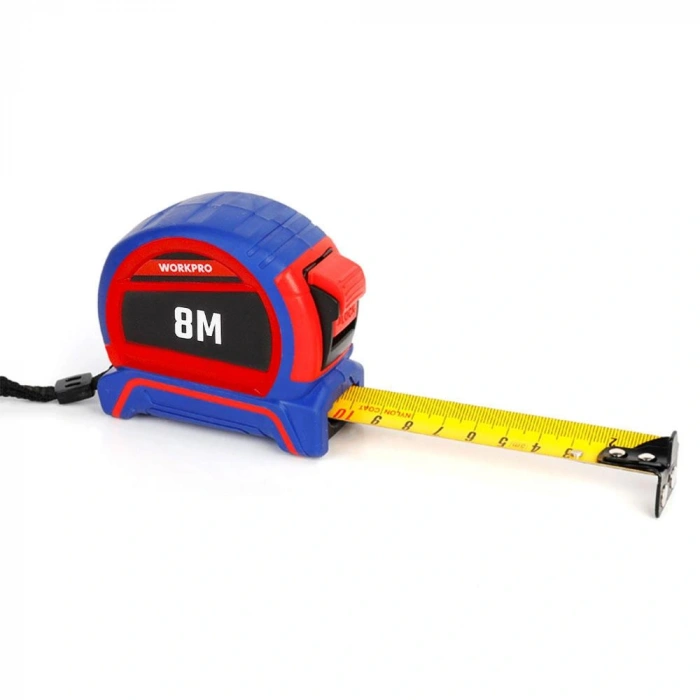 Workpro Wp261044 8mx25mm Naylon Kaplama Sarı Çift Taraflı Manyetik Çelik Şerit Metre