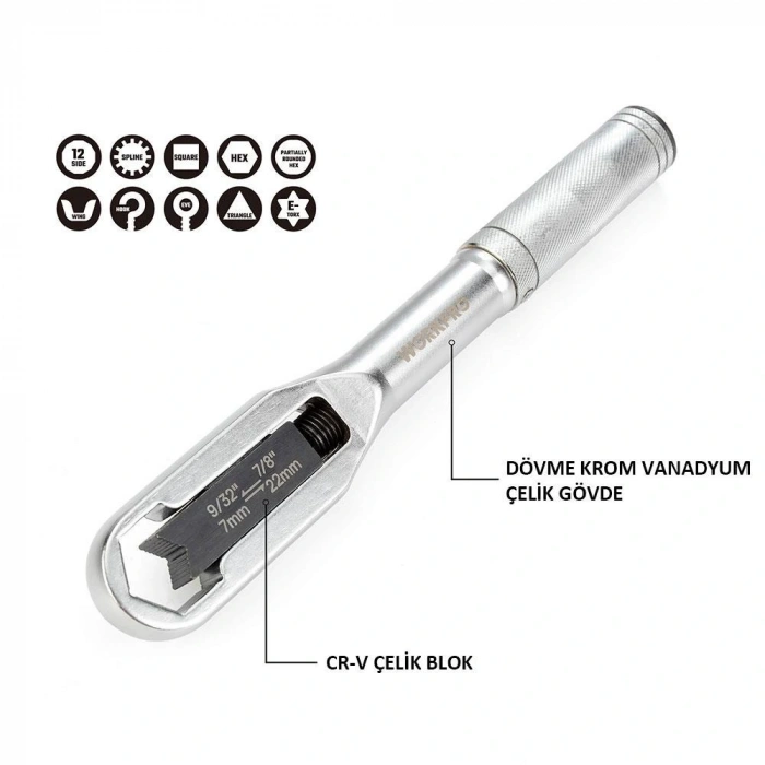 Workpro Wp272015 7/22mm Cr-v Üniversal Ayarlanabilir Anahtar