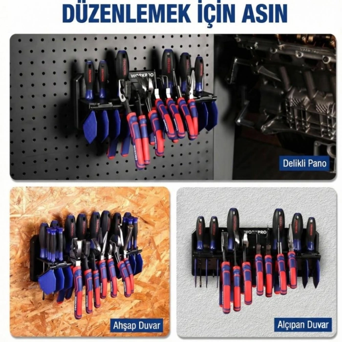 Workpro Wp433073 Çok Amaçlı El Aleti Duvar Askı/depolama Rafı