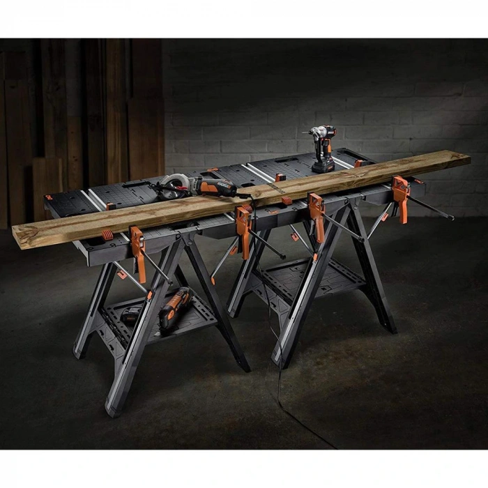 Worx Wx051 Çok Fonksiyonlu Katlanabilir Çalışma Tezgâhı + 2 Adet Tetik İşkence
