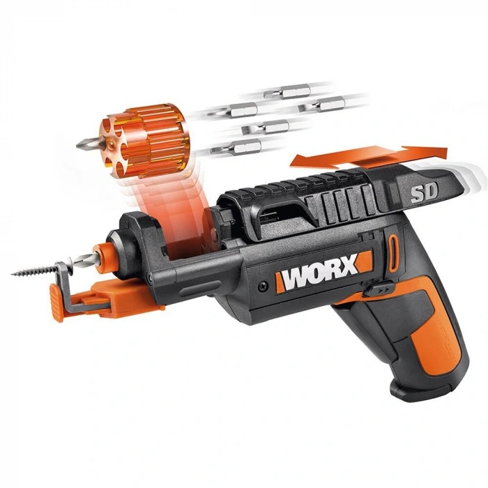 Worx Wx255 4volt/1.5ah. Li-ion Şarjlı Şarjörlü Tornavida + 6 Adet Bits Uç + Vida Tutucu