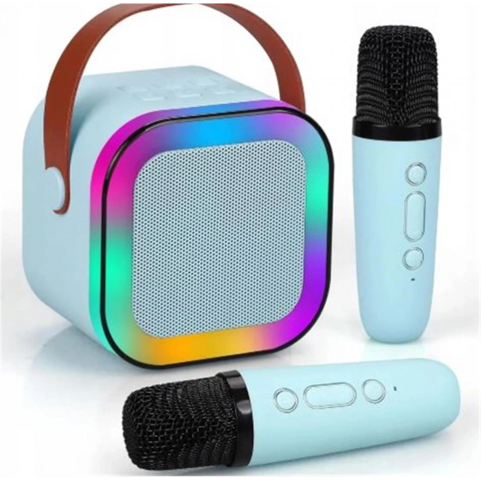 Wowkids Sy13 İki Mikrofonlu Mavi Karaoke Speaker