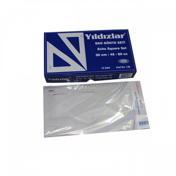 Yıldızlar Öğrenci Gönye Seti 45-60 Derece Ekonomik 30 Cm 136