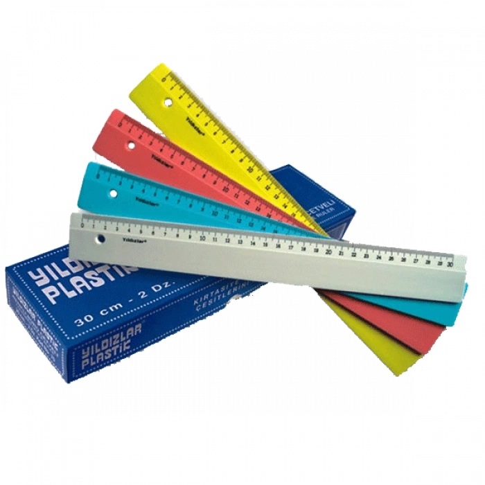 Yıldızlar Standart Cetvel Plastik Renkli 30 Cm 70