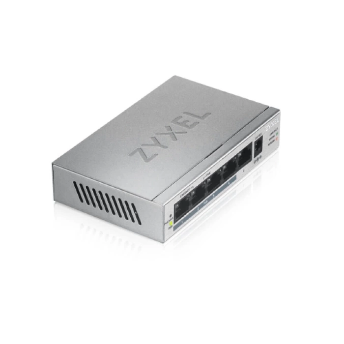 ZyXEL GS1005HP, 5 Port, GigaBit, PoE 60W, Yönetilemez, Masaüstü Switch