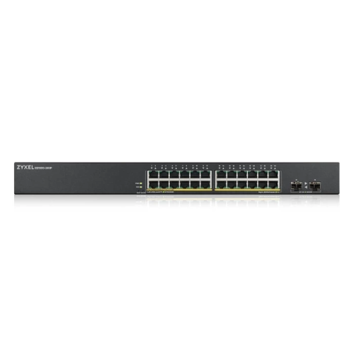ZyXEL GS1900-24HP V2, 24 Port, GigaBit, PoE 170W, 2 Port GigaBit SFP, Yönetilebilir, Rackmount Switch