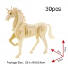 3D Ahşap Puzzle Boynuzlu At 30 parça JP257
