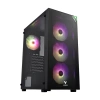 Vento Vg3400s Mid Tower, 750w 80+ Siyah, Temperli Cam, Rgb, Atx Gamıng Kasa