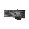 A4 TECH KR-9276, Siyah, USB Kablolu, Türkçe Q, Multimedya, Klavye Mouse Set